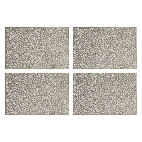 Regent Place Mats Pressed Gold Metallic Pvc - 4 Pieces Roll (300X450Mm)