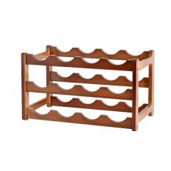 3-Tier Wood Wine Rack Organizer Countertop Wine Holder Shelf for 12 Bottles