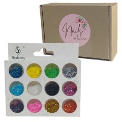 Nails by Nicole - Nail Art - Rainbow Glitter Collection - 12 Piece