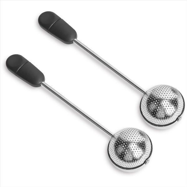 Long Handle Twisting Tea Ball 2Pcs Tea Ball Infuser For Loose Tea