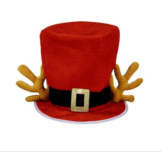 Xmas Santa Top Hat With Antlers