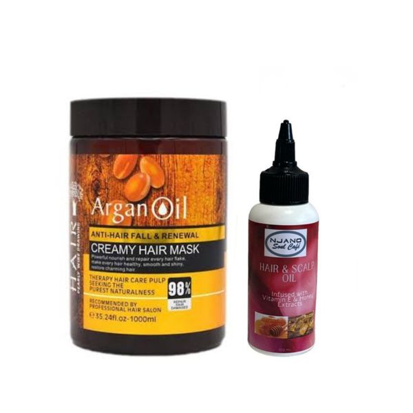 Argan Oil Anti- Hair Fall Creamy Mask And Hair &amp; Scalp Oil
