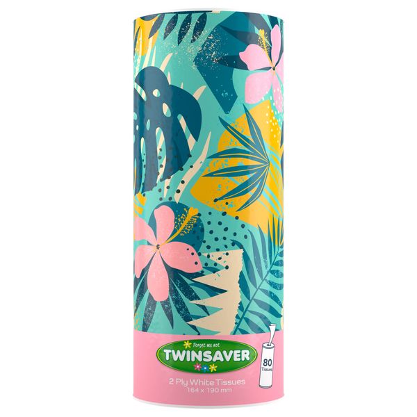 Twinsaver 2ply Facial Tissues Tube 80 Tissues