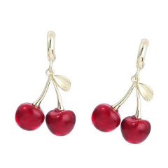 Cherry Shaped Dangle Earrings for Women Fashionable Fruit