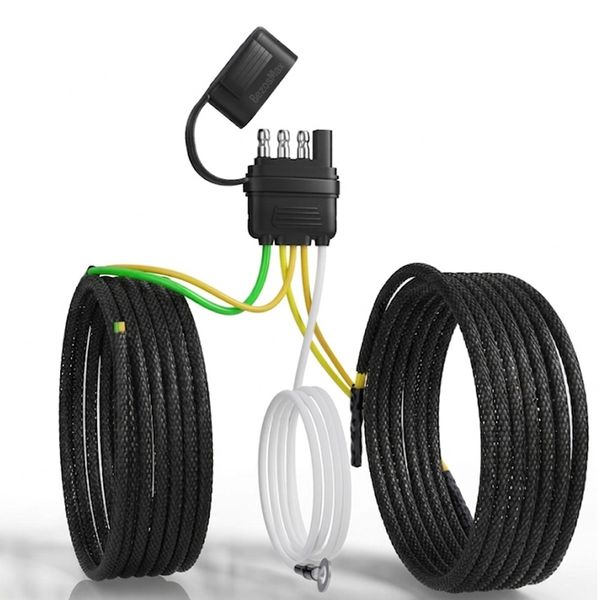 BezosMax 4 Pin 5 Wire Trailer Wiring Harness Kit for Offroad Towing Camping