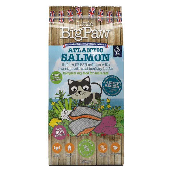 Premium Little Big Paw Adult Dry Cat Food 1.5kg - Atlantic Salmon Complete
