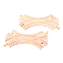 BigJigs Rail Double Curved Turnouts Wooden Train Expansion Pack