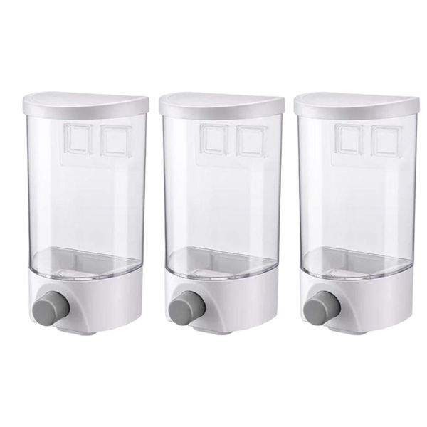 Wall-mounted Grain Tank Coffee Beans Cereal Rice Storage Dispenser 3 Packs