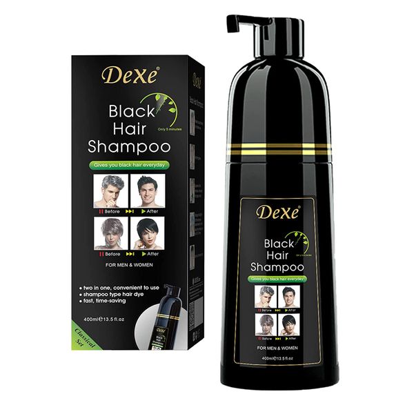 Black Hair Dye Shampoo, Semi-Permanent Hair Color,Instant Hair Dye Black
