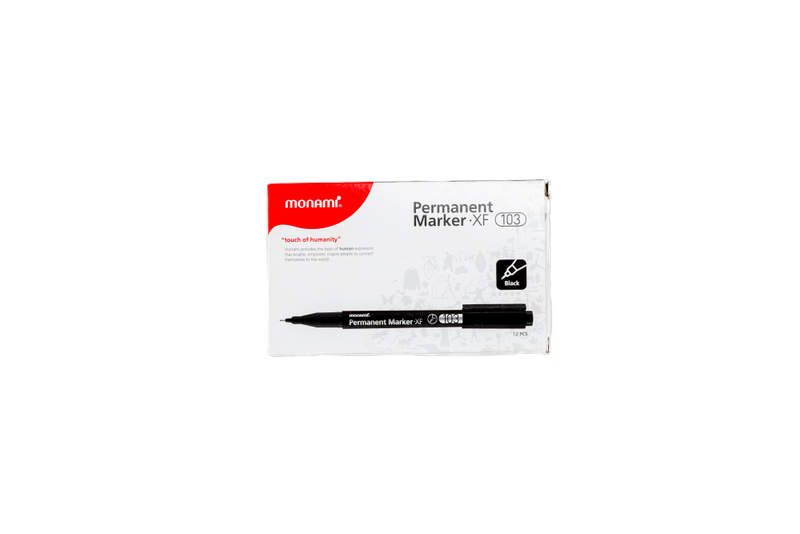 MONAMI SigmaFlo Permanent Markers XF 103 Extra Fine Box 12's Black