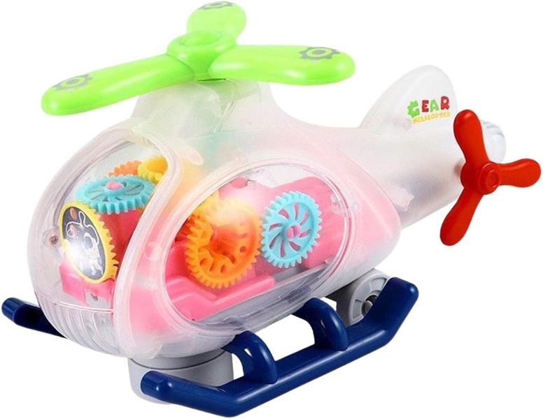 Big Gear Transparent Battery Helicopter with Lights and Music Toy for Kids