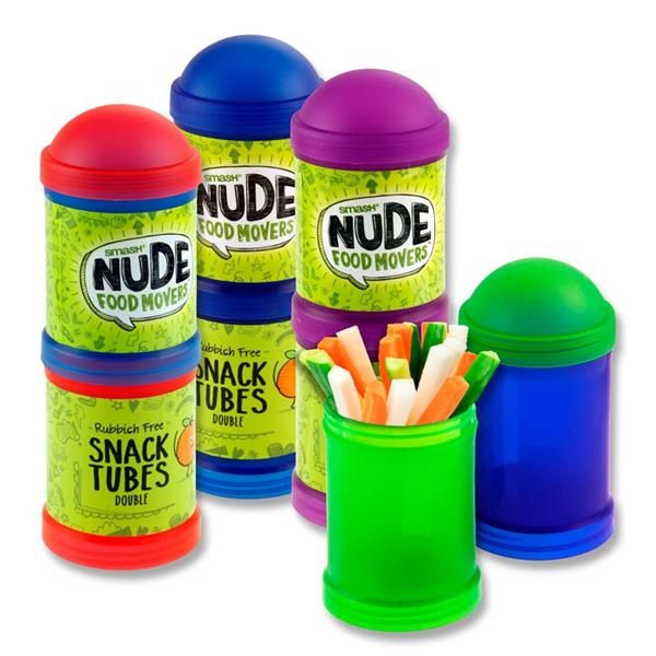 Smash Nude Food Movers Snack Tubes Double - 6 Pack