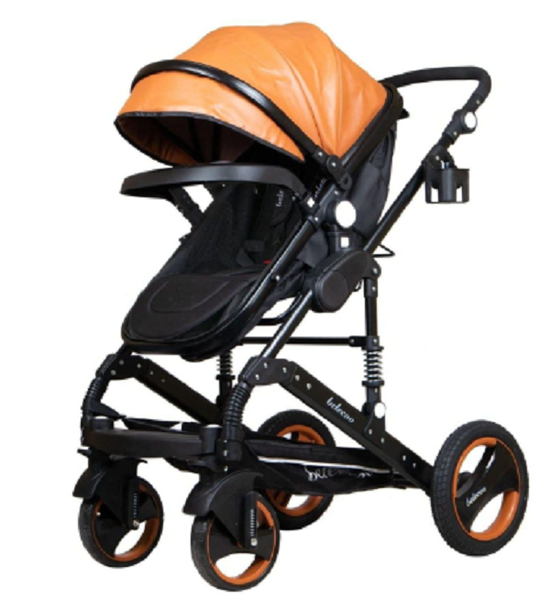 Belecoo Luxury Baby Travel System 2 in 1 - PU Brown With Black Frames