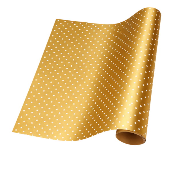 Gift Wrapping Paper 5m Roll - Spot Gold