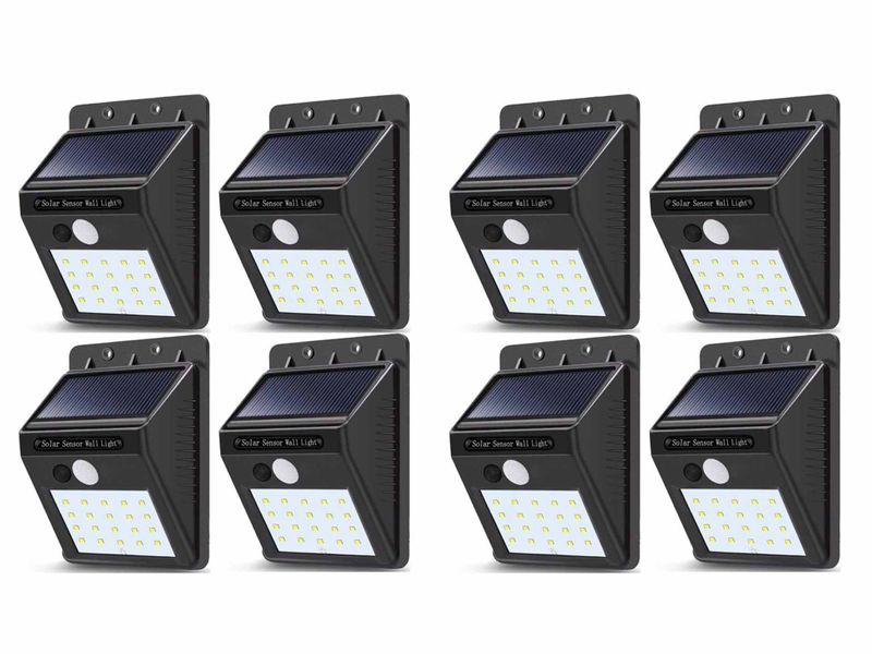 Atttw-8 Piece LED Solar Wall Light