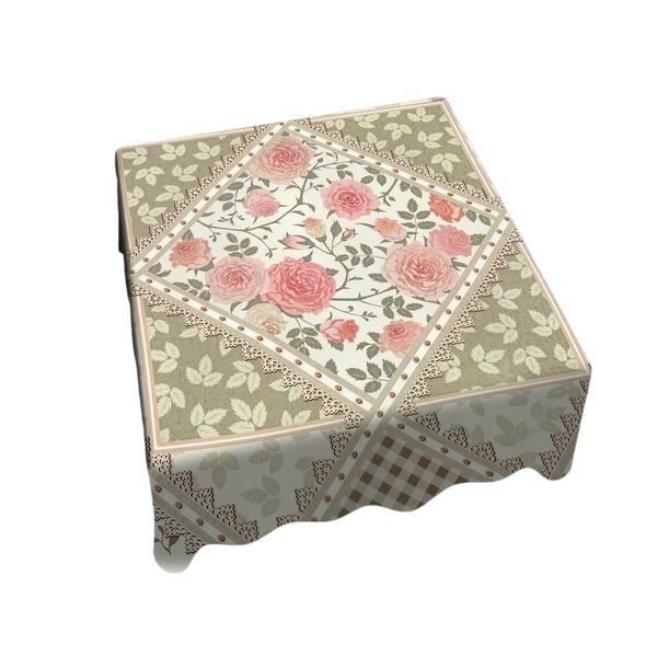 Cream Lace Pattern Square Tablecloth
