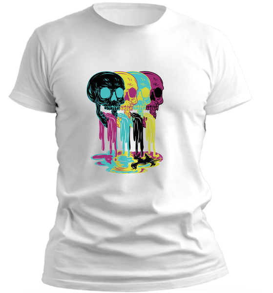 PepperSt Men's White T-Shirt - Dripping Skulls