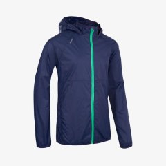 Kiprun Kids Hooded Windproof Running Jacket - Dry+ - Navy/Green