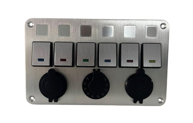 Lumeno Premium 6 way switch panel (black)