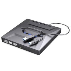 5-in-1 USB 3.0 + Type-C External DVD Optical Disk Drive - Good Quality GP