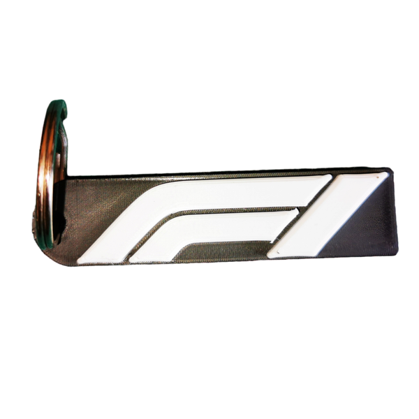 Formula 1 Keyring Black and White 3d Printed