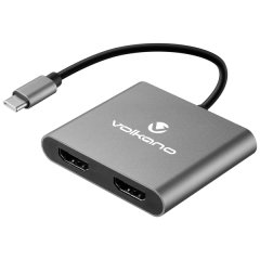 Volkano Expand Series USB-C to Dual 4K HDMI Adapter, Type C - HDMI HUB