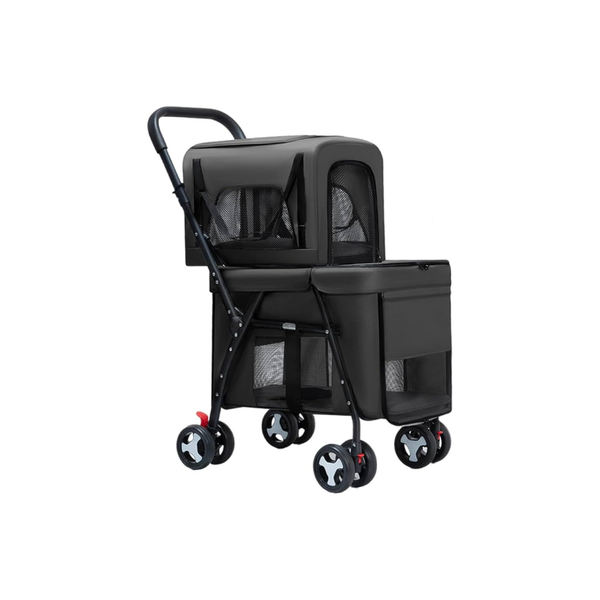 Premium Paws - Double Decker Pet Stroller - Cat &amp; Dog Pram
