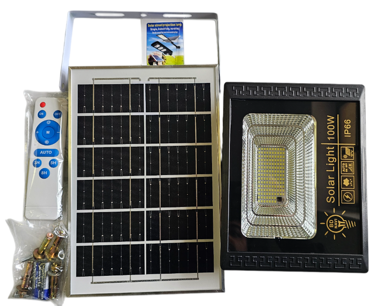 100 W Solar Flood Light - Powerful, Wireless, Weatherproof Pack of 2
