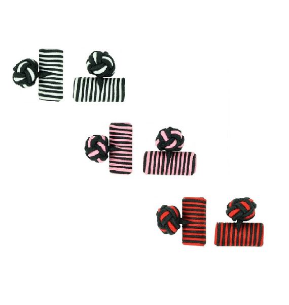 Cufflinks Value Pack, Silk Knot Barrel, Men's Formal Shirt Accessories