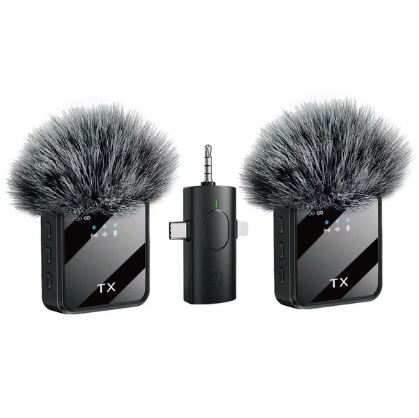 Dual Wireless Lavalier Microphones For iPhone/ Camera/ Android Devices-(GC)