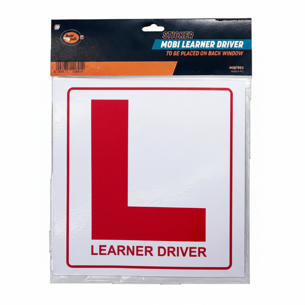 Mobi-Jack Learner Driver Back Window Safety Sticker - Durable Vinyl