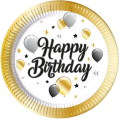Milestone Birthday Balloon &amp; Stars Paper Plates 23cm
