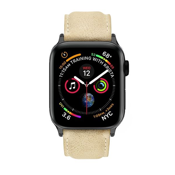 Colton James Leather Strap for Black/Space Grey 40mm Apple Watch Sandstone