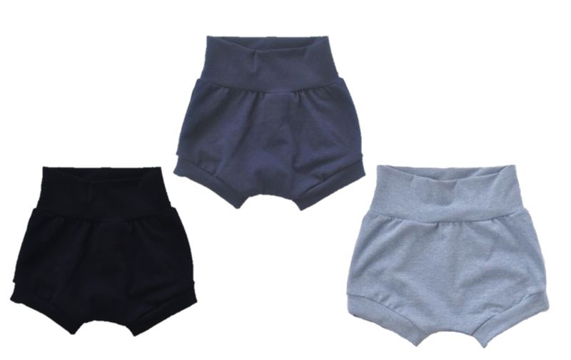 Baby Nappy Covers Harems-Black,Grey &amp; Navy