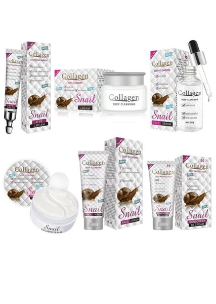 Snail Collagen Deep Cleansing Skincare Set - Anti-Aging &amp; Brightening Glow