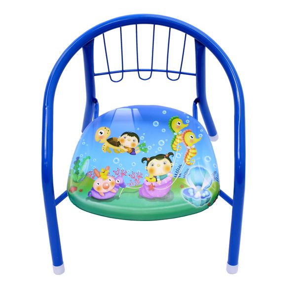 Kids / Kiddies Cushioned Metal Chair with Squeaky Sound - Blue