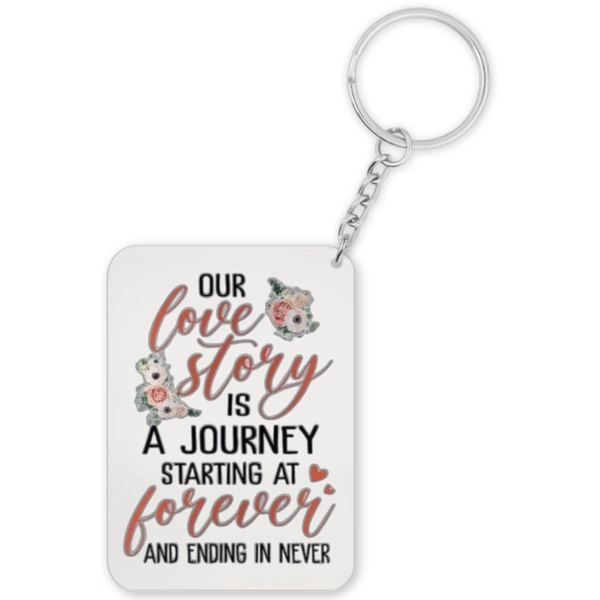 Our Love Story Is A Journey Starting At Forever Anniversary Gift Keyring