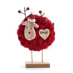 New Nordic Christmas Wooden Wool Felt Decoration Christmas Elk Santa Claus