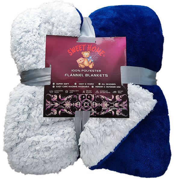 Sherpa Flannel Soft Blanket, Available on both sides. Multiple colour.