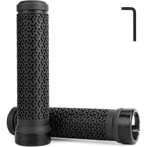 2Pack Lock-On Bike Handlebar Grips - Non-Slip Rubber for MTB, BMX &amp; Folding