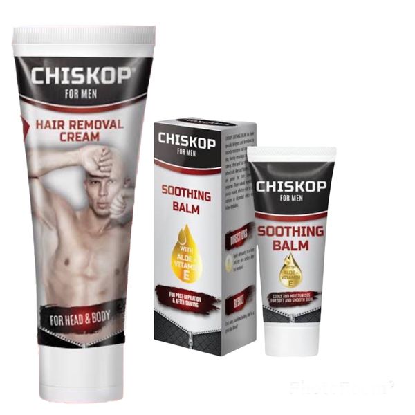 Chiskop for Men Hair Removal Cream 80g + Soothing Balm 50g