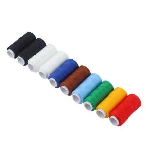 Home Mart Poly-Cotton Sewing Thread Reel Cord String Cotton - 10 Colors