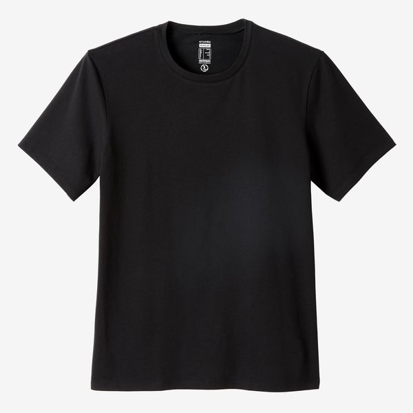 Domyos Men's Short-Sleeved Straight-Cut Crew Neck Cotton Fitness T-Shirt 500