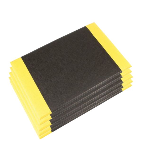 Orthomat Anti-Fatigue Black/Yellow Safety 450mm x 900mm (5 Pcs)
