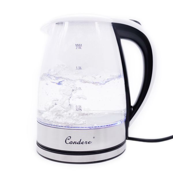 Condere - 2.0L Electric Glass Kettle (White) - LX-3002