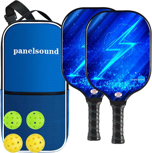 Pickleball Paddle Set of 2, - Carbon Fiber T700 &amp; Fiberglass
