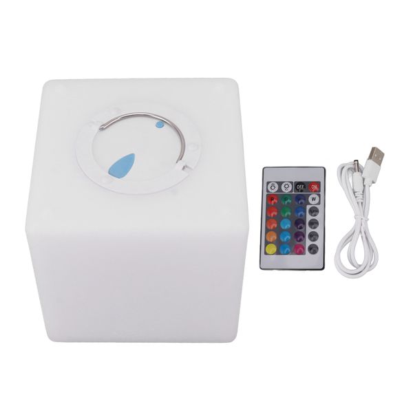 USB - Charged Cordless 16 - Color LED Cube Night Light