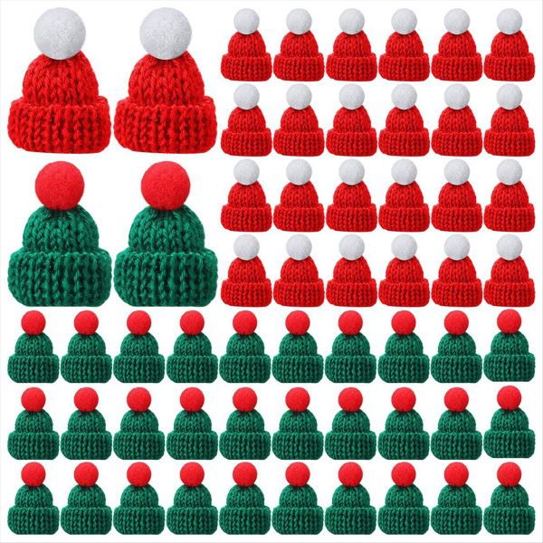 150 Pcs Cute Doll Hats Christmas Knit Hat Wool Yarn Mini Top Hats