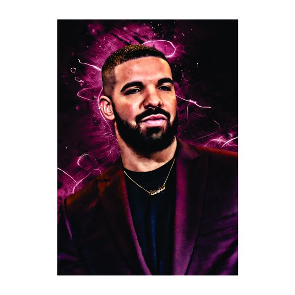 Drake Purple Neon Lights - A1 Poster