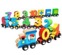 Wooden Magnetic Number Train Set - Educational Math &amp; Learning Toy